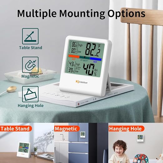 Digital Thermometer Hygrometer, Indoor Wall Thermometer Humidity Indoor - Image 4
