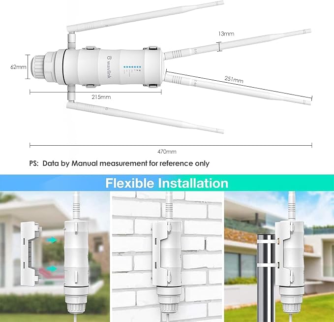 WAVLINK AC1200 Outdoor WiFi Extender, Weatherproof Dual Band Outdoor Access - Image 7