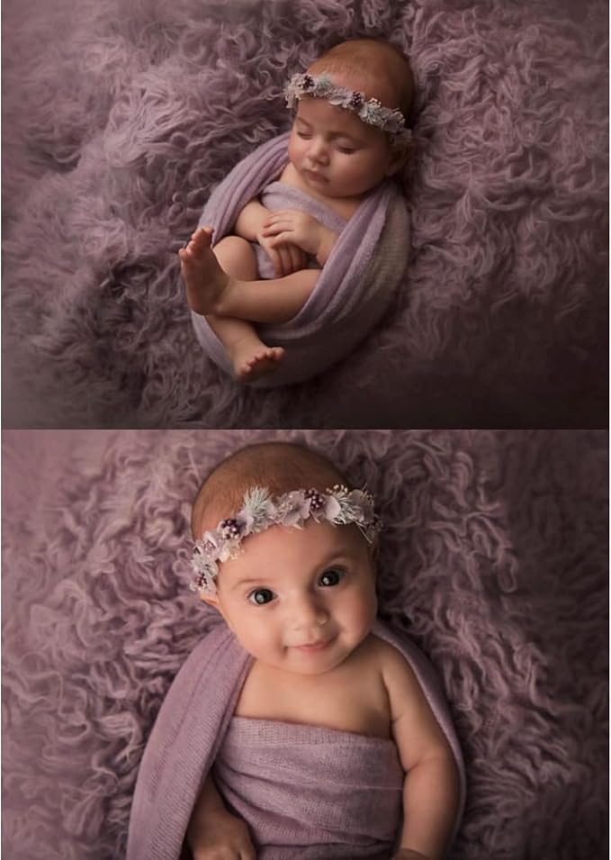 Newborn Posing Wrap Newborn Photography Props Soft Stretch Knit Blanket - Image 4