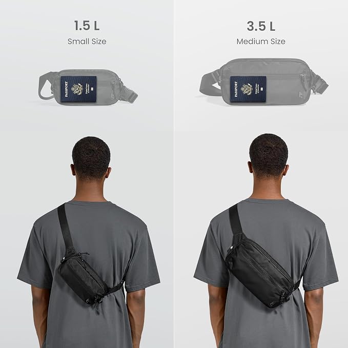 tomtoc 1.5L Sling Bag with RFID Blocking, Crossbody Bag Minimalist Chest - Image 2