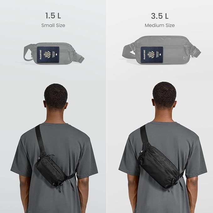 tomtoc 3.5L Sling Bag with RFID Blocking, Crossbody Bag Chest Shoulder Pack - Image 2