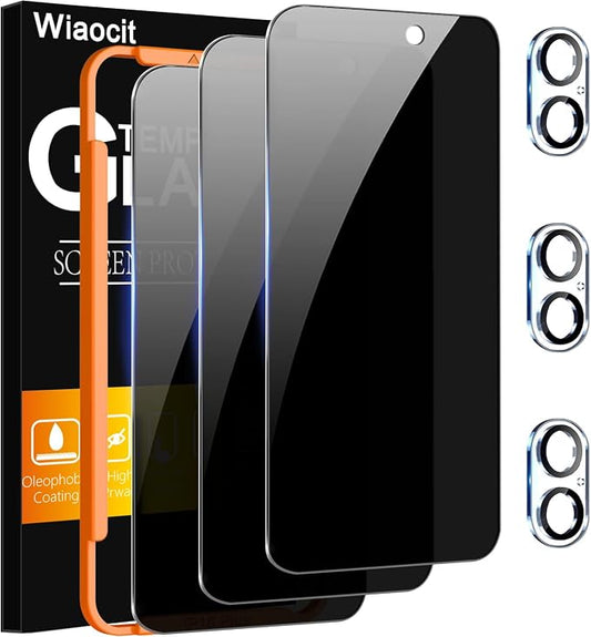 Wiaocit 3 Pack Tempered Glass Privacy Screen Protector by Wiaocit