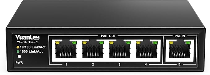 YuanLey 5 Port PoE Extender Gigabit by YuanLey