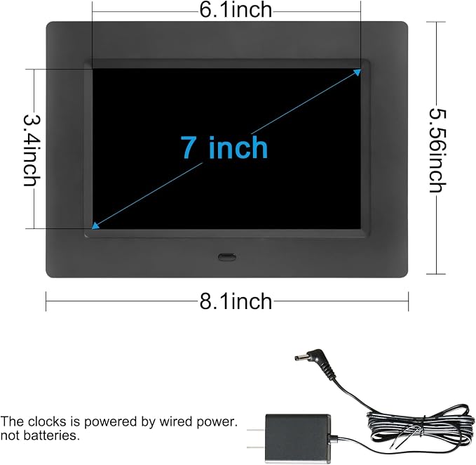 7-Inch Digital Alarm Clock. Displays Time, Day and Month.Features 12 Alarm - Image 7