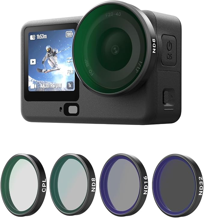 TELESIN CPL ND Filter Kit for DJI Osmo Action 6, 4 Pack CPL ND8 ND16 ND32 by telesin