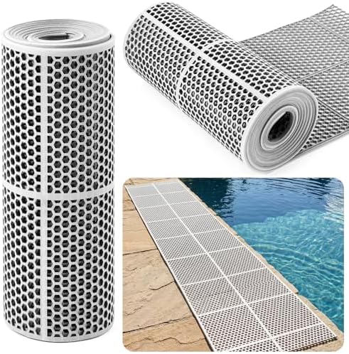 Tinideya 1 Roll Drainage Pool Floor Mat, Non Slip PVC Swimming Pool Mat by Tinideya