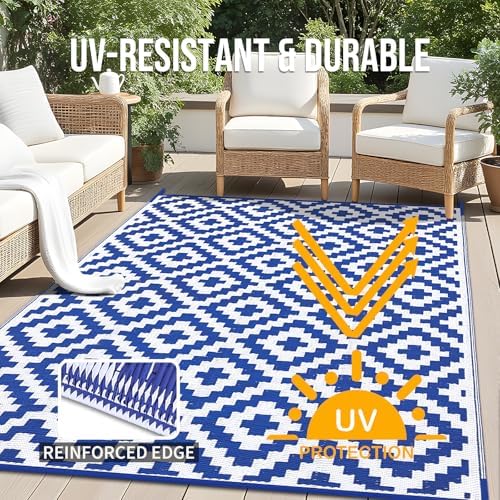 OLANLY Outdoor Rug 6x9 ft Waterproof Reversible Mat - Image 4