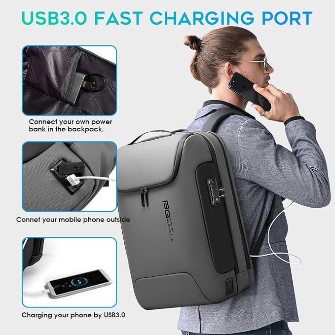 BANGE Anti Theft Backpack With TSA Lock, Waterproof Backpacks With YKK Zipper - Image 6
