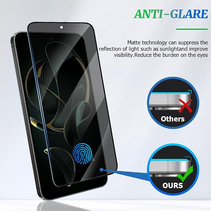2 Pack Galaxy S26 Plus Anti spy Privacy Screen Protector, 9H Tempered Glass - Image 5