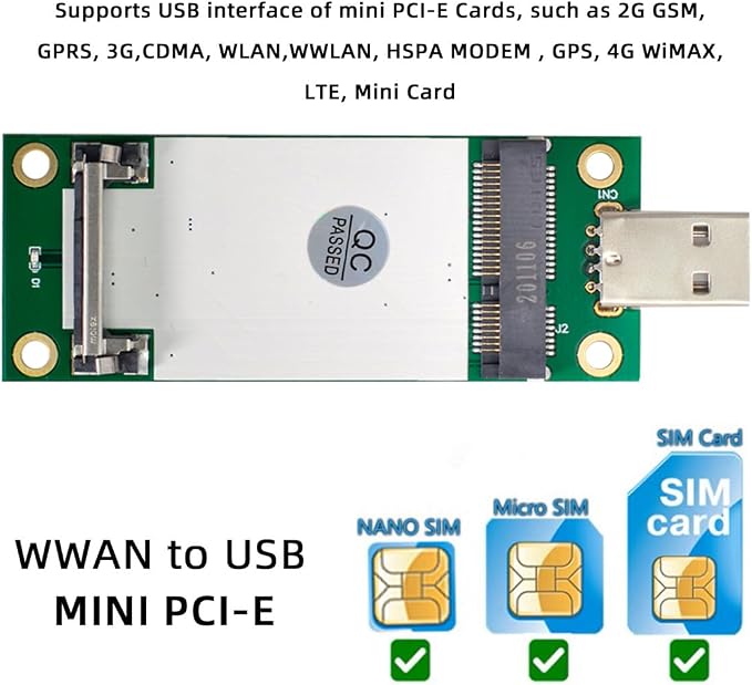 Mini PCI-E Wireless WWAN to USB 2.0 Riser Adapter Card - Image 4