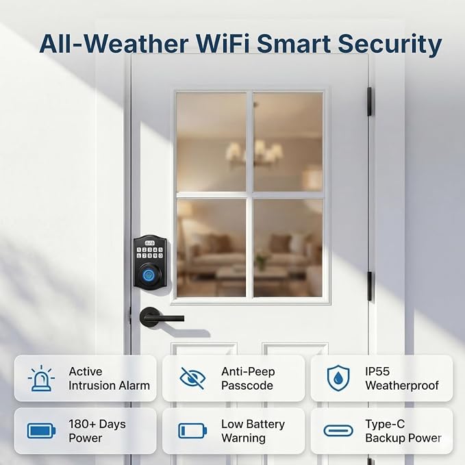 Built-in WiFi Smart Lock, Keyless Entry Door Lock - Image 8