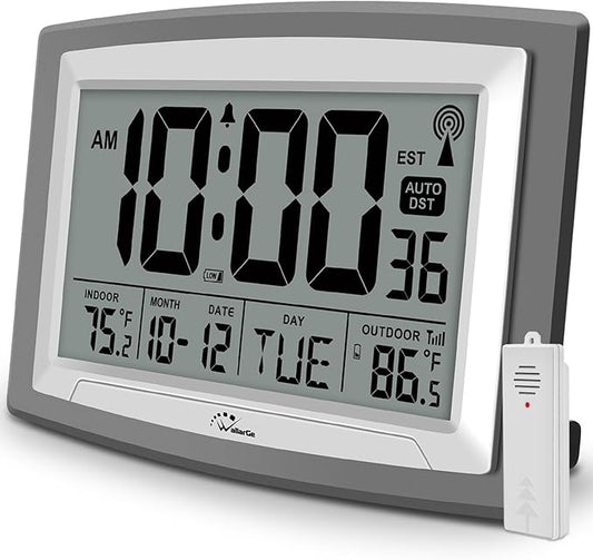 WallarGe Atomic Clock with Outdoor and Indoor Temperature by WallarGe