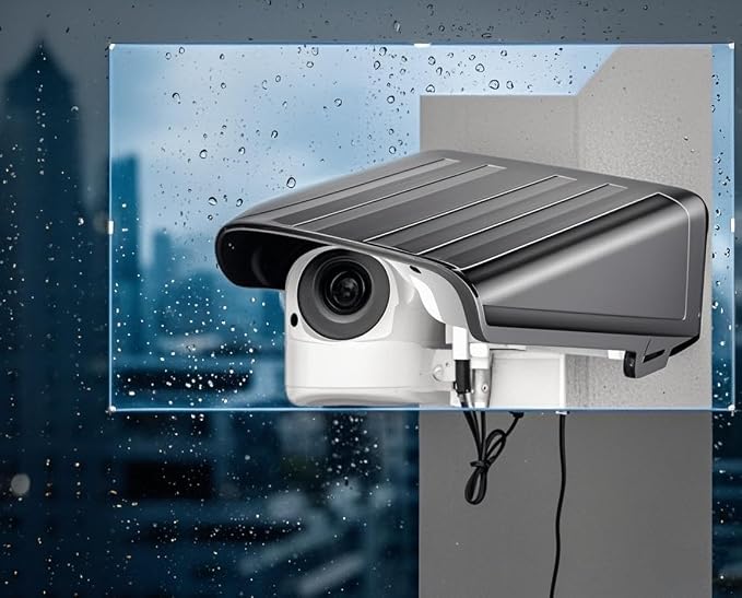 Black Square CCTV Security Sun Rain Shade Camera Cover Shield Protective Roof - Image 5