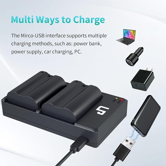 LP EN-EL15 EN EL15a Battery Charger Pack, Compatible - Image 5