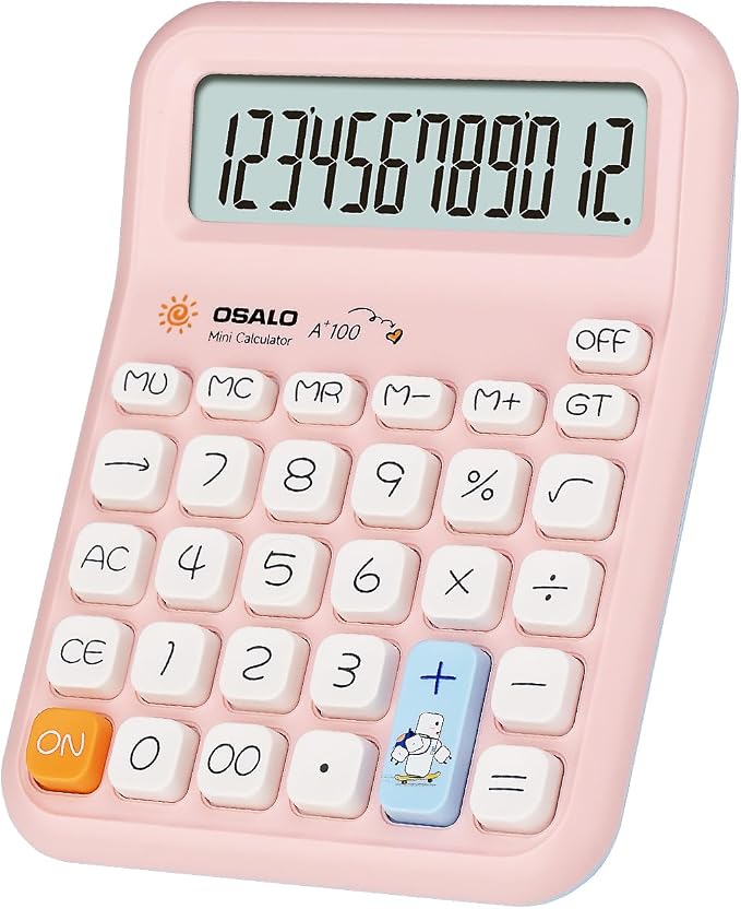 Pendancy Pink Calculator for Kids, Cute Small Calculators Desktop 12 Digit - Image 9