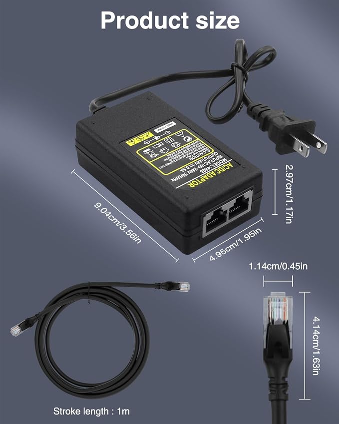 Gigabit PoE Injector 48V Power Over Ethernet Supply Adapter 10/100/1000Mbps - Image 6