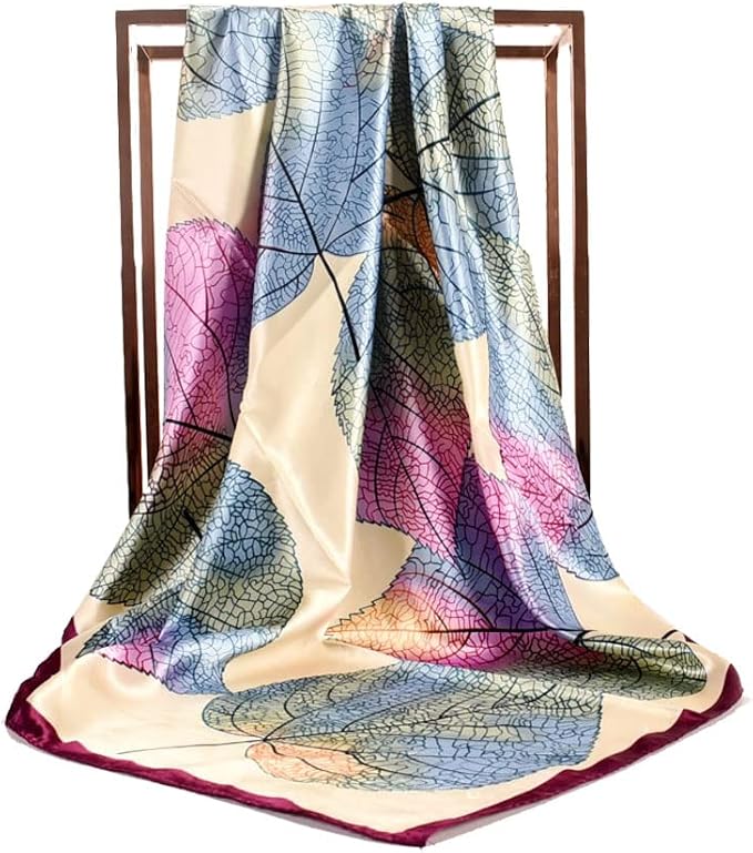 4Pcs Silk Head Scarves for Women Satin Hair Scarf 35”Large Square Bandana Silk - Image 3