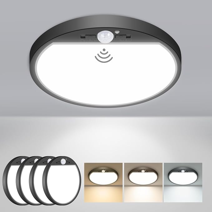 slochi 4Pack Motion Sensor Light Indoor Wired PIR, 3000K/4000K/6500K Closet by CeilingLights