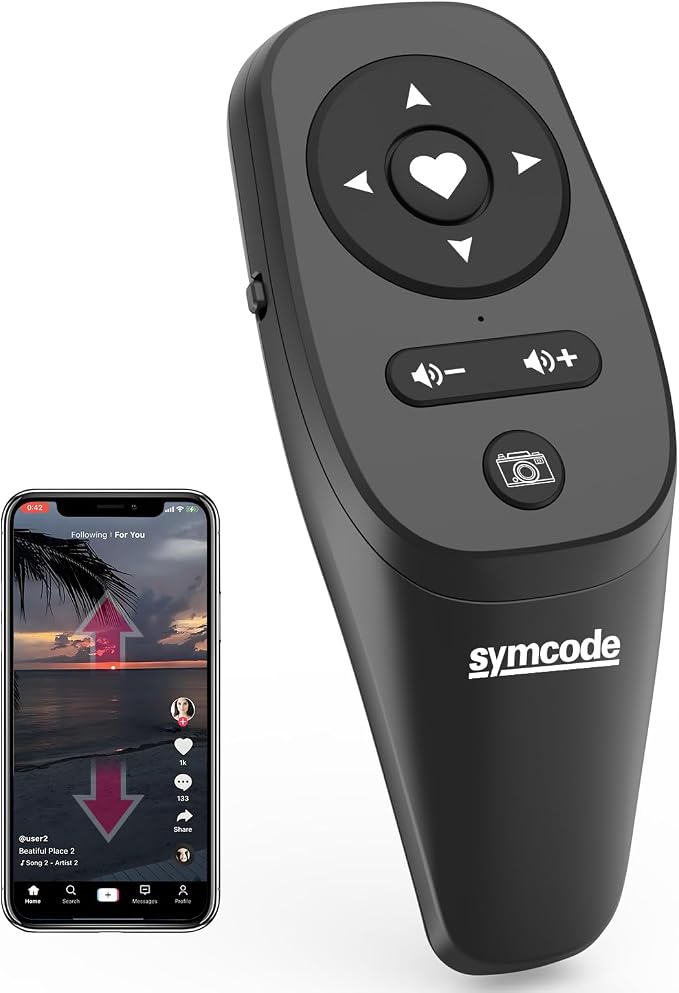 Symcode Smartphone Remote Control Kindle App Page Turner TikTok Remote Control by ProfessionalBarcodeScanner