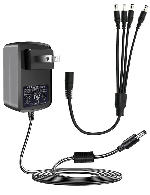 Lonnky DC 12V 2A Security Camera Power Adapter Combine by Lonnky