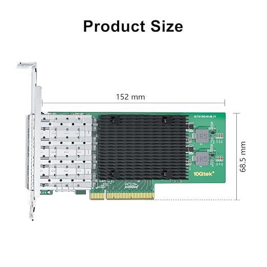 10Gtek 10Gb PCI-E NIC Network Card, Quad SFP+ Port, - Image 2