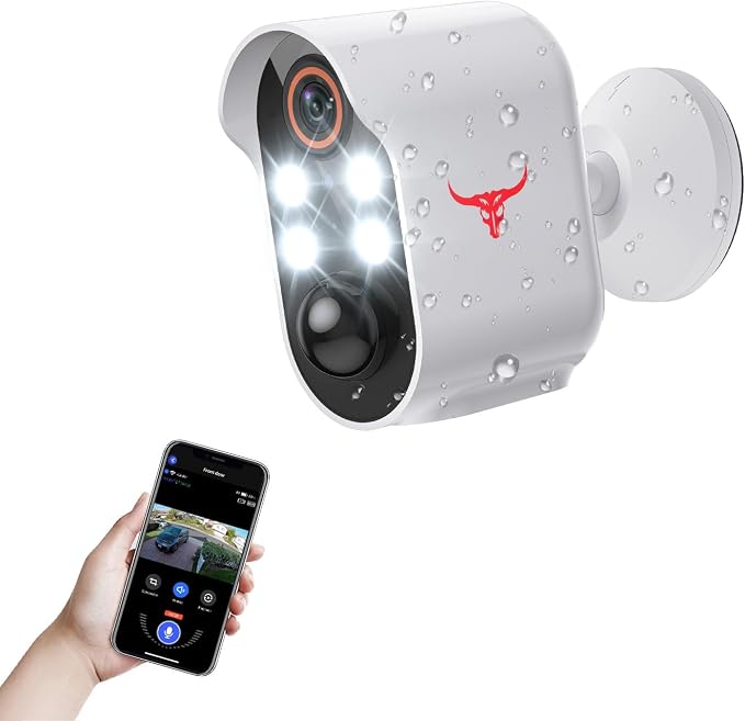 1080P Wireless Security Camera Outdoor, Battery Powered, AI Human Detection by Unknown