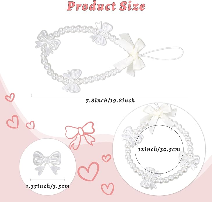 Pink Beaded Phone Wrist Straps, Y2K Phone Case Charms Camera Charm Strap - Image 5