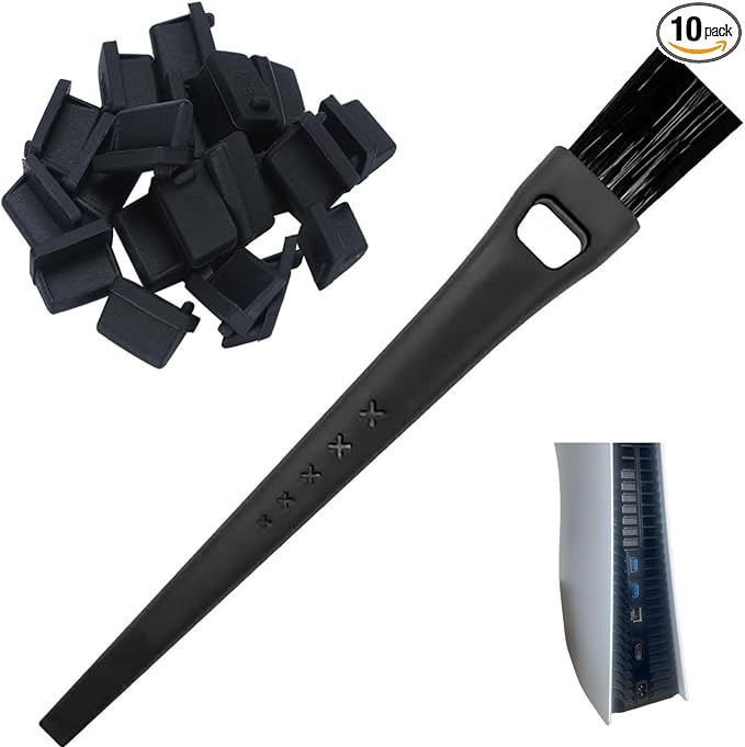 PS5 Cleaning Brush Kit, 20 USB Brushes, 10 RJ45 Dust Plugs by ACIDALIE