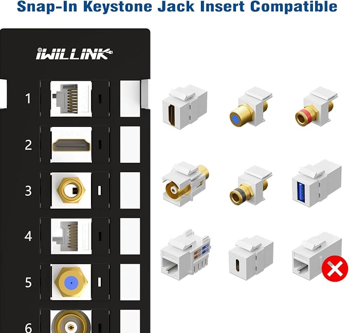 Iwillink Blank 12-Port Keystone Patch Panel - Image 2