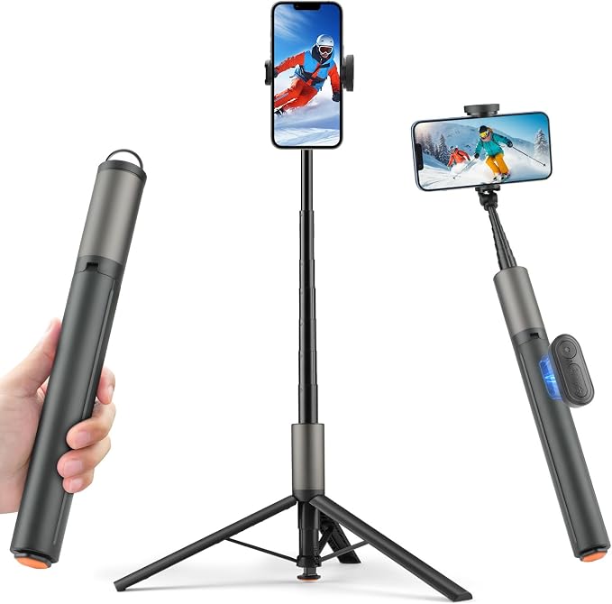 62 inch Selfie Stick Tripod for iPhone, Auto-Open Phone Tripod Stand by YUANRAN