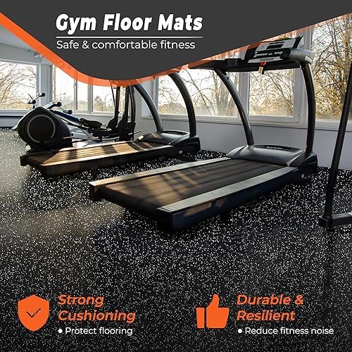 SUPERJARE 0.4'' Thick 6 Pcs 24 Sq Ft Rubber Top Exercise Equipment Mats - Image 6