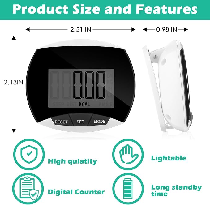 Copkim 24 Pcs Pedometer for Walking Bulk LCD Step Counter - Image 2