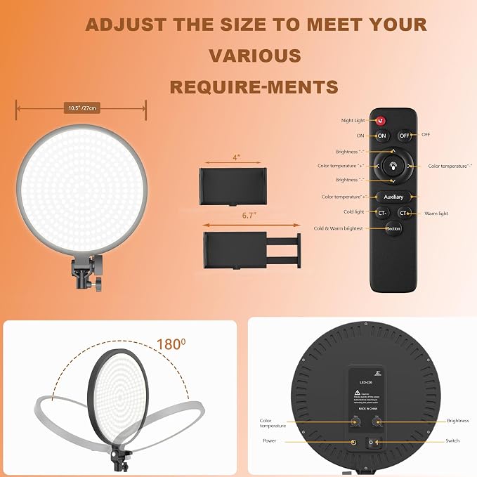 10 inch Light Kit, NO Wall Mount Triangle Boom Arm - Image 2