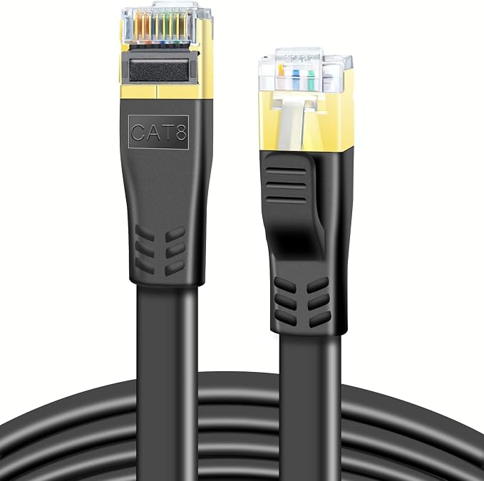 DDMALL CAT 8 Ethernet Cable, 40ft High Speed 40Gbps 2000MHz Shielded Flat CAT8 by DDMALL