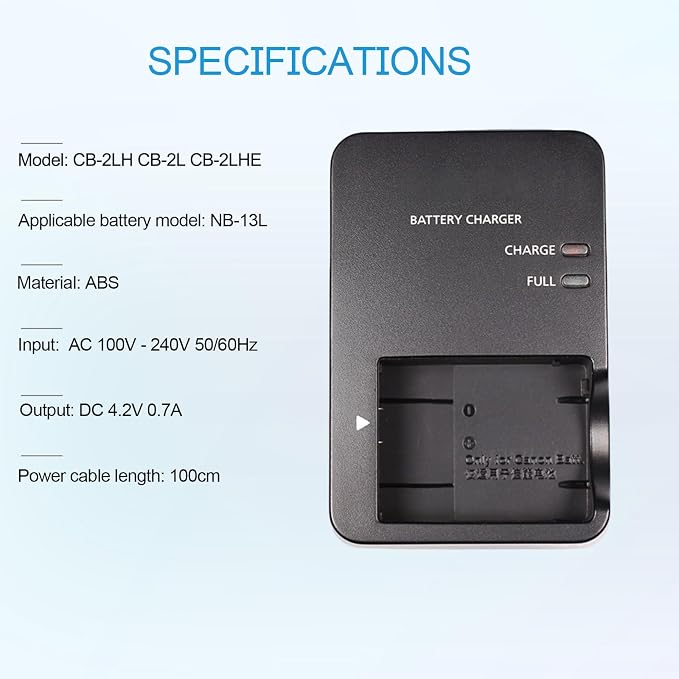 NB-13L CB-2LH Battery Charger Compatible - Image 7
