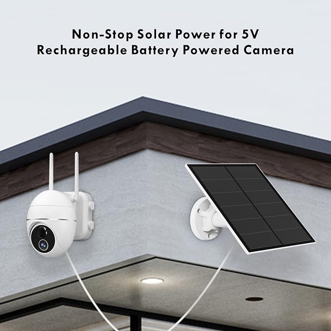 5W Solar Panel for Security Camera Outdoor, 5V USB Solar Panel Charger - Image 4