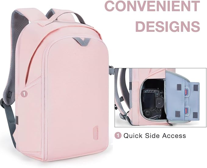 BAGSMART Camera Backpack, DSLR SLR Camera Bag Backpack Fits 15.6 Inch Laptop - Image 5