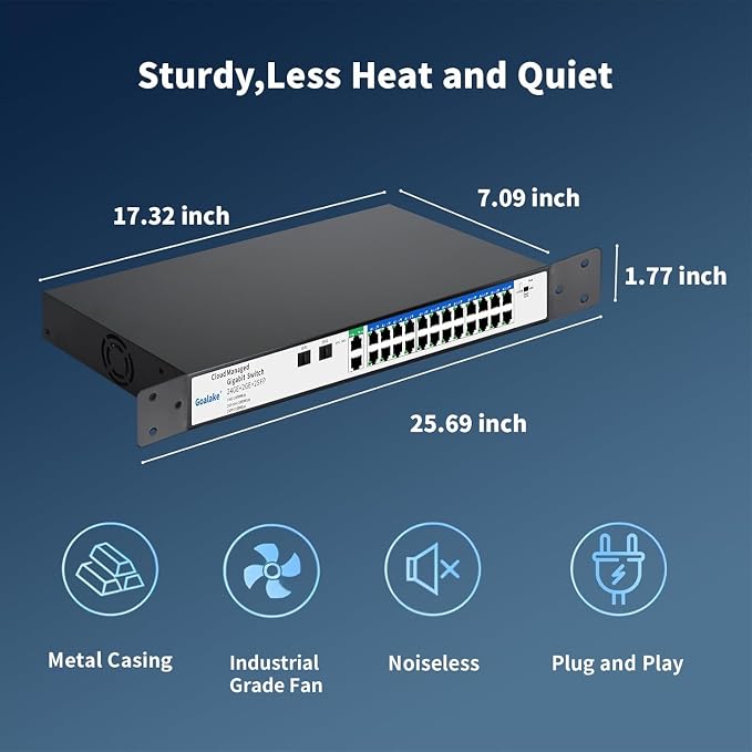 26 Port Gigabit Switch, Easy Smart Managed Ethernet Switch, Network Hub - Image 7