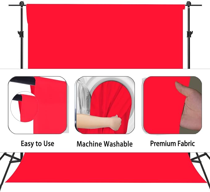 Red Photography Backdrop for Photoshoot, Photo Backdrop Curtain, Perfect Red - Image 6
