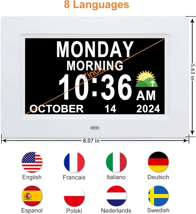 SSINI Digital Calendar Dementia Alarm Clock - Image 8