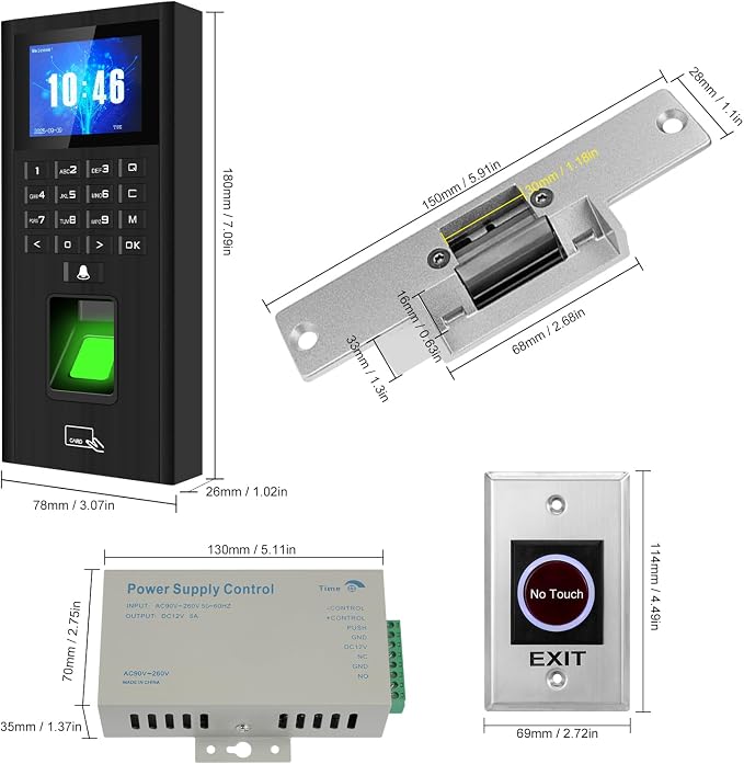 Complete Biometric Fingerprint Security Access Control System Kit, RFID T9 - Image 8