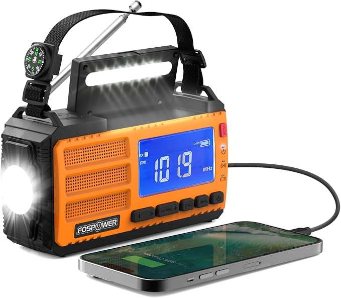 FosPower NOAA Emergency Weather Radio D8 37000mWh Portable Power Bank, by FosPower