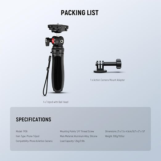 NEEWER TP38 Phone Camera Tripod Selfie Stick - Image 9