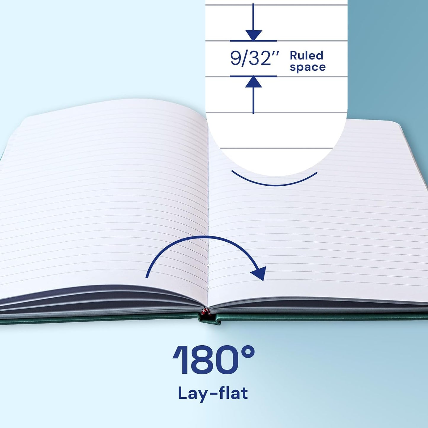 A5 Lined Journal Notebook, 7mm College Ruled Notepad, Journaling for Writing, Work, School, Travel and Note Taking, Hardcover 160 Pages (80 Sheets) 5.79 x 8.3 inches (Blue)