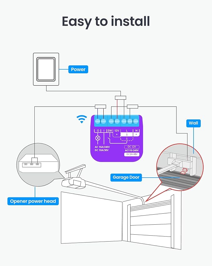 Switchbot Smart Garage Door Opener w/Remote, Matter Certified, - Image 9