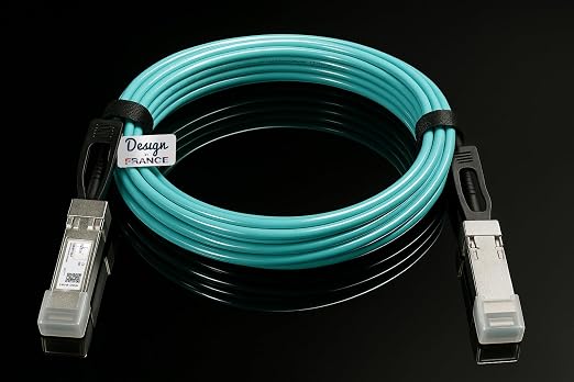 Elfcam® - 60m/196.85ft Fiber Optic Cable OM3 SFP+ to SFP+ AOC 10Gbps, Compatible - Image 2