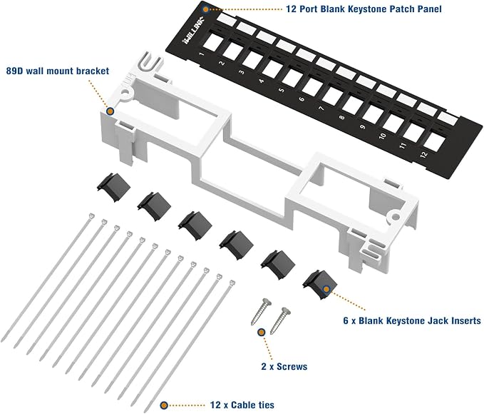 Iwillink Blank 12-Port Keystone Patch Panel - Image 4