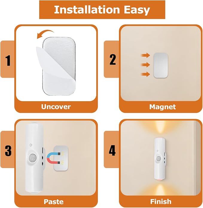 STHF 4 Pack Rechargeable Smart LED Motion Sensor Ambient Light, Auto-On - Image 4