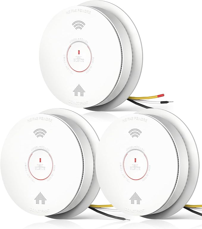 SITERWELL Hardwired Interconnected Smoke Detector Carbon Monoxide Detector Combo by SITERWELL