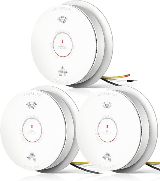 SITERWELL Hardwired Interconnected Smoke Detector Carbon Monoxide Detector Combo by SITERWELL